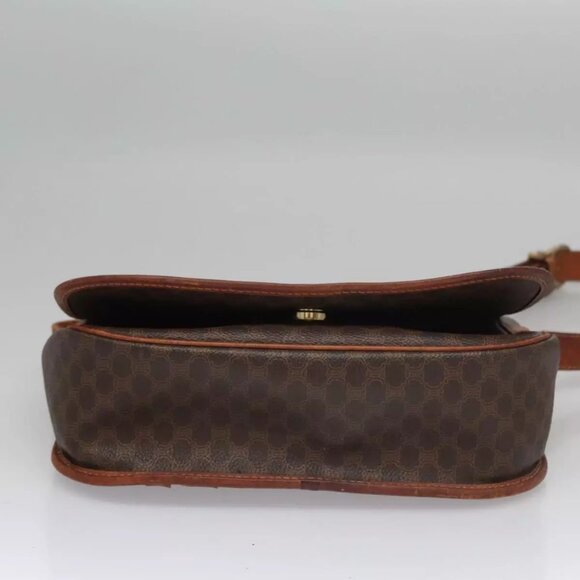 CELINE Macadam Canvas Shoulder Bag PVC Leather Brown Auth - Picture 6 of 16
